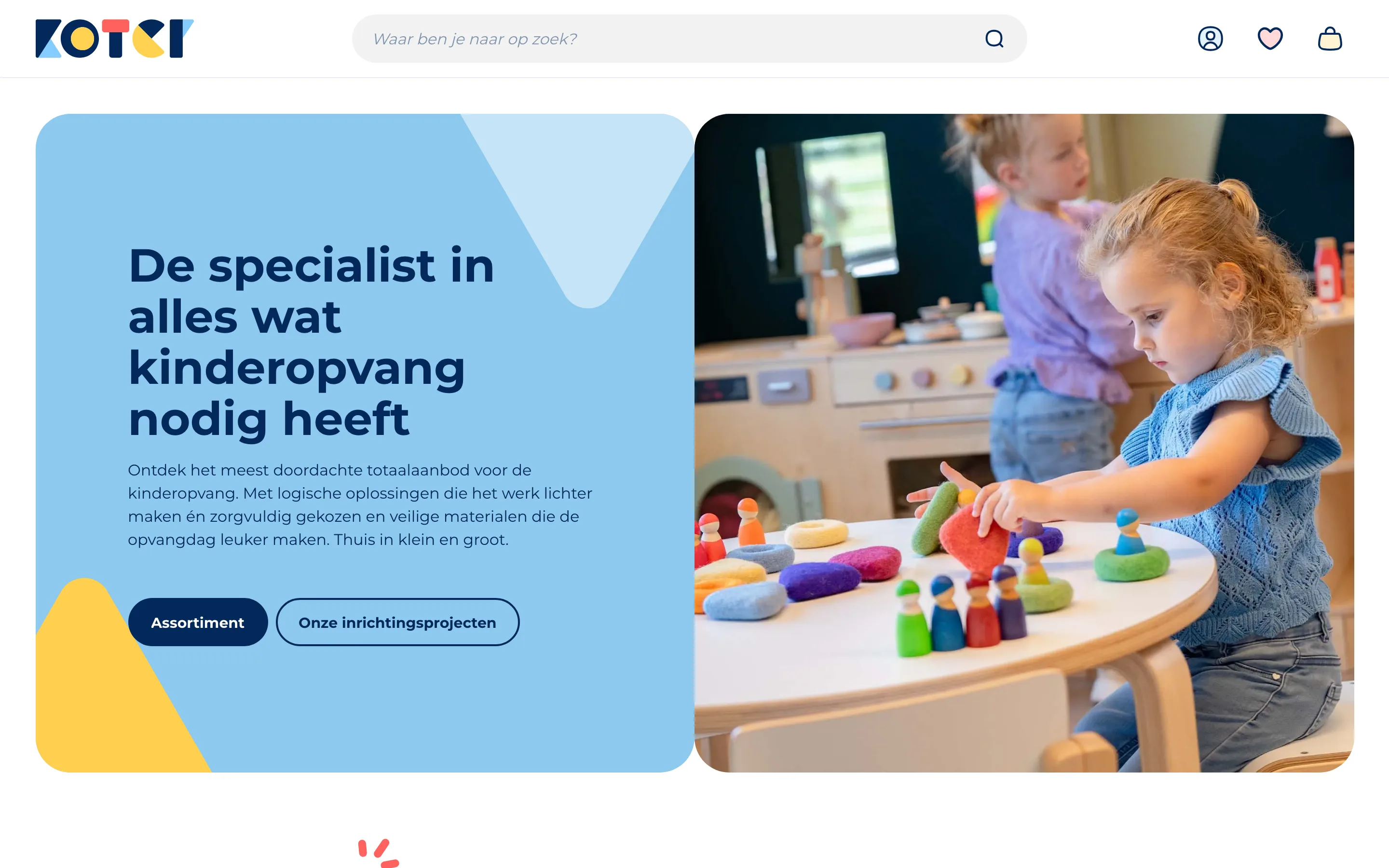 Schermopname van Koter homepage