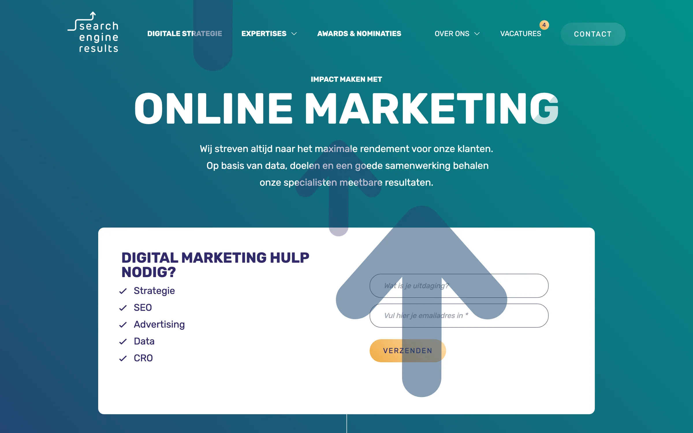 Homepage van Search Engine Results